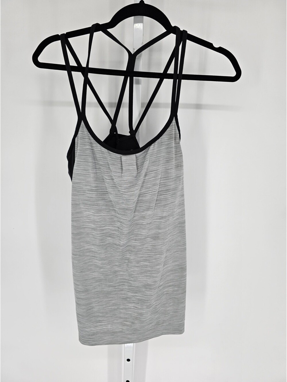 Athletia Womens Sz LT Athletic Layered Tank Top Black Gray Strappy